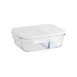 Boîte De Conservation En Verre Avec Compartiments Rectangle 1450 Ml Pebbly