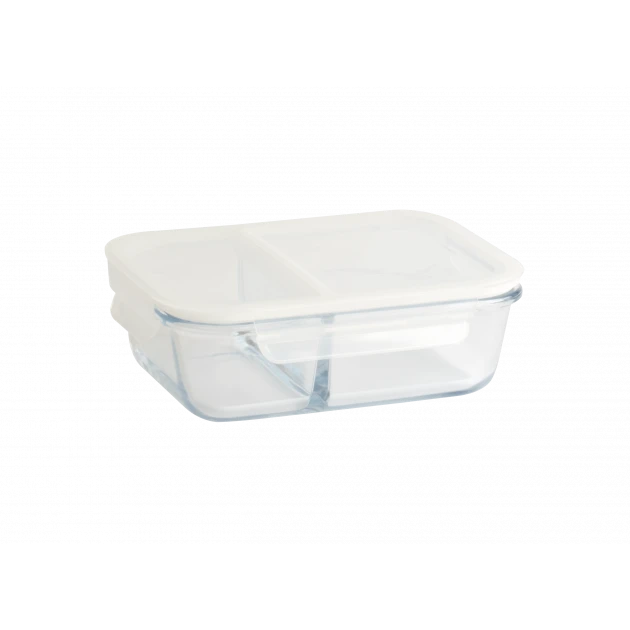 Boîte De Conservation En Verre Avec Compartiments Rectangle 950 Ml Pebbly