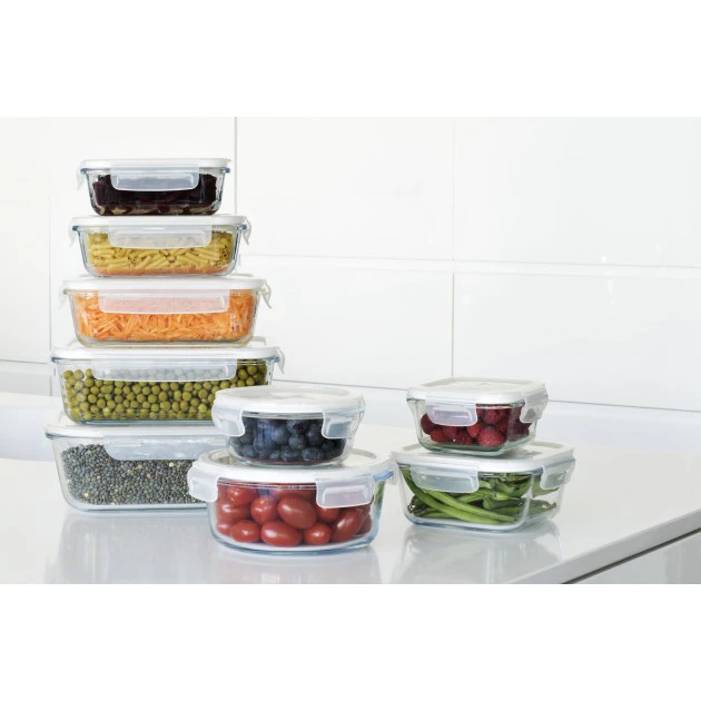 Boîte De Conservation En Verre Carré 800 Ml Pebbly – Image 5