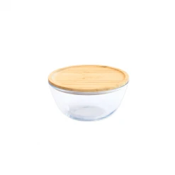 Boîte De Conservation En Verre Et Bambou Rond 770 Ml Pebbly