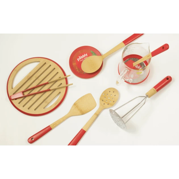Cuillère De Cuisine Bambou 38 Cm Rouge Pebbly – Image 2