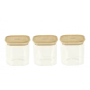 Lot 3 Boîtes De Conservation En Verre Et Bambou Carré 800 Ml Pebbly