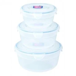 Lot 3 Boîtes De Conservation Rondes Lock And Lock