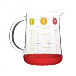 Pichet Doseur En Verre Et Silicone 1 L Rouge Pebbly