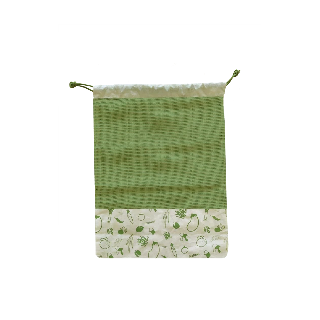 Sac à Légumes Coton Bio Vert 30 X 40 Cm Pebbly