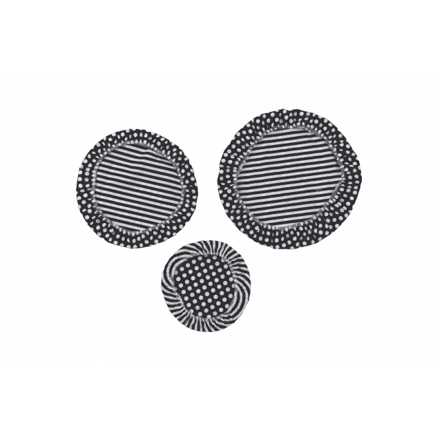 Set De 3 Couvercles Réutilisables Assortis 100% Coton Noir Et Blanc - NUTS