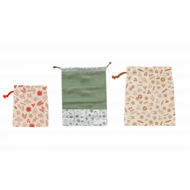 Set Zéro Déchet Coton Bio 3 Pièces Pebbly