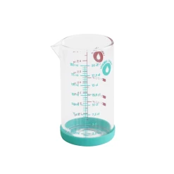 Verre Doseur En Verre Et Silicone 200 Ml Bleu Pebbly